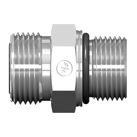 World Wide Fittings Male Flat Face O-Ring to Metric Male O-Ring Boss Stud Straight 4314X06XM14